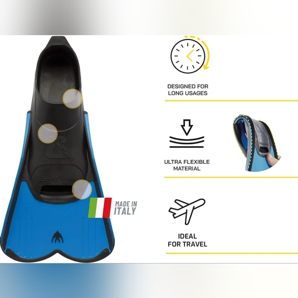 Cressi Short Full Foot Pocket Fins - Picture 4 of 8